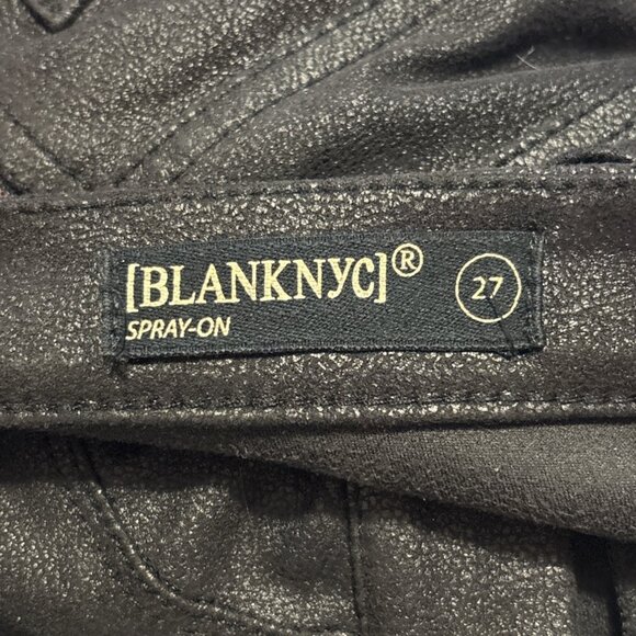 BLANKNYC Spray On Super Skinny Textured Ankle Pants Size 27 Black Rocker Biker - Picture 12 of 15
